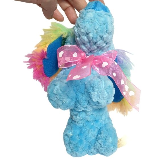 Dachshund Plush 9" Dog Blue Rainbow-Ears Scented Toy Pink Ribbon Love Valentines - Picture 7 of 7